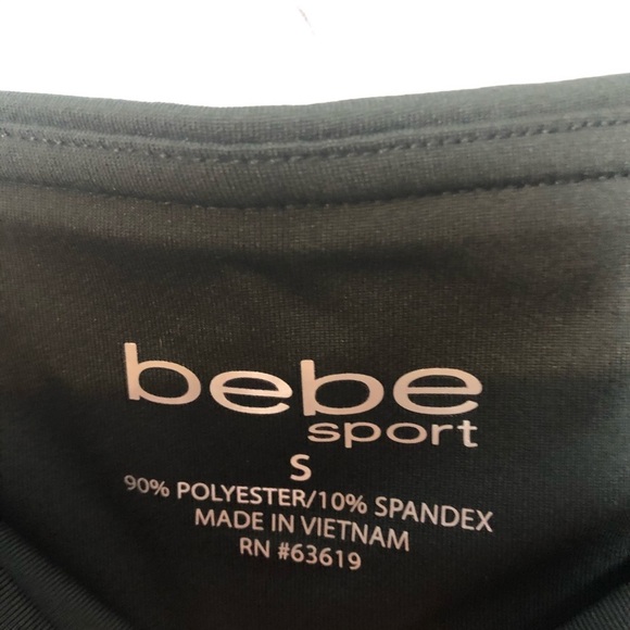 BEBE Sport Yellow Side Stripe Capri Leggings Black Size Small - Picture 5 of 6